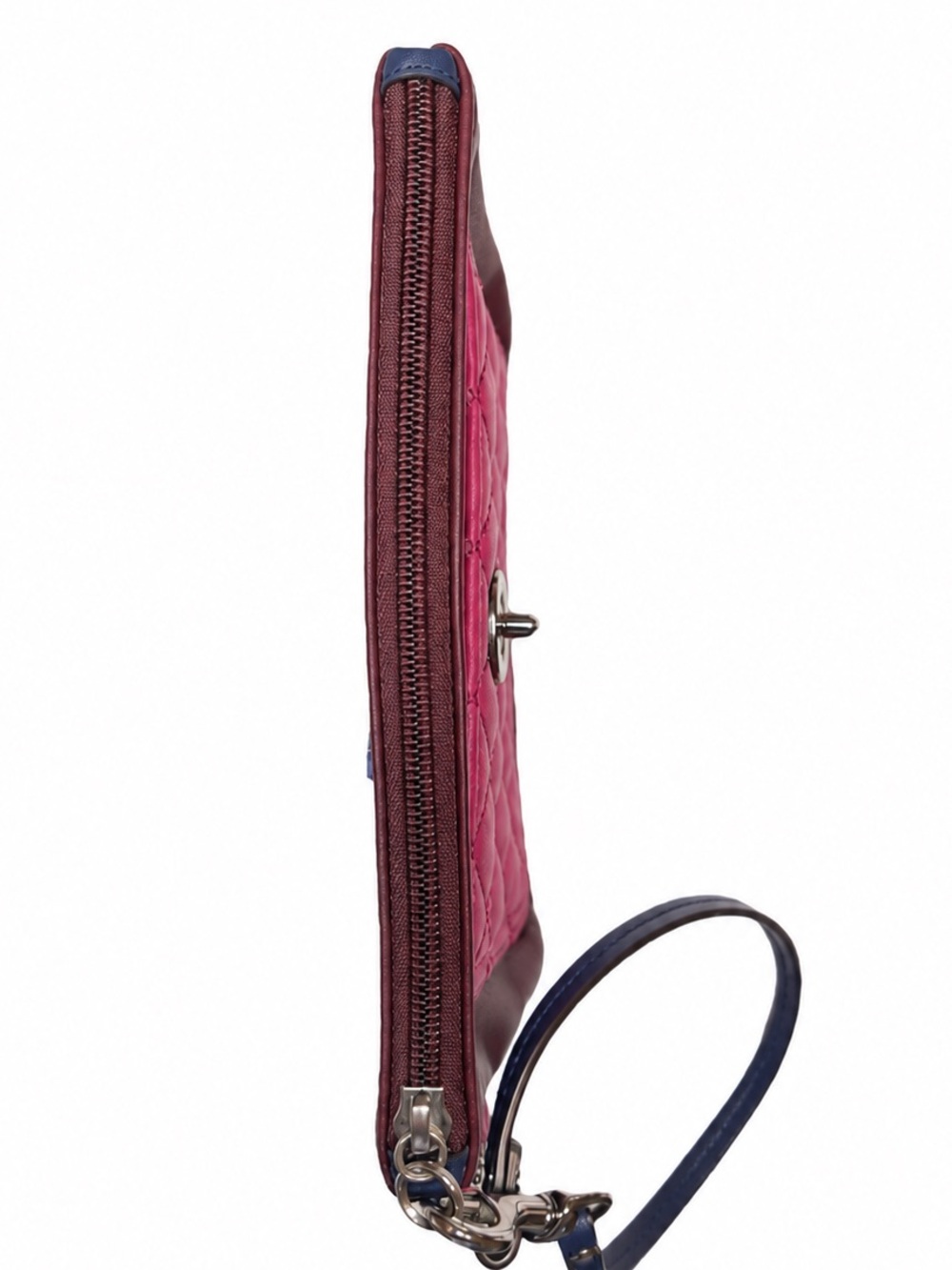 COACH Park F50097 Quilted Leather Wristlet Burgundy Pink Colorblock - Picture 8 of 10